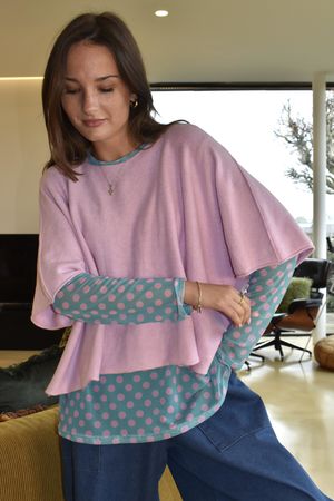 Bobby Mesh Layering Top Dopamine Dot Seafoam Foxglove /7